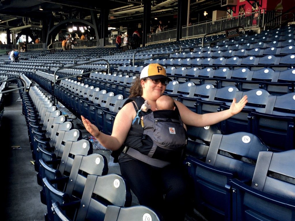 Michelle at Pirates baseball game at PNC Park, June 2016