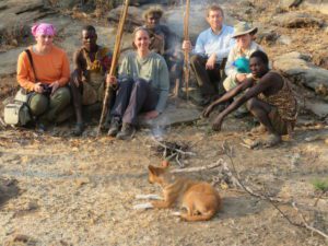 We accompanied members of the Hadzabe tribe on a hunt. Since it was the dry season, animals were scarce, but they shot a bird with traditional bows and arrows. The bird was immediately cooked and eaten.