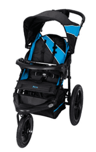 Black and blue single jogging stroller